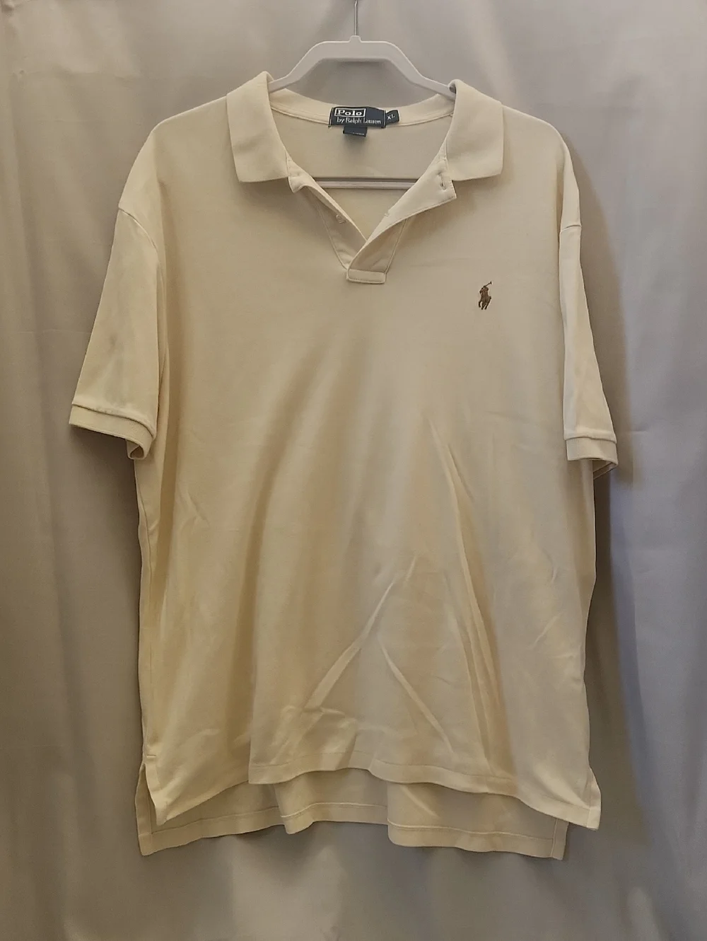 Polo by Ralph Lauren Men's Cream Polo with Embroidered Pony